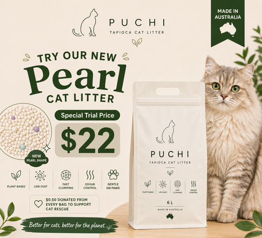 Tapioca Cat Litter 6L – Biodegradable, Fragrance Free (Pearl) - Trial Price